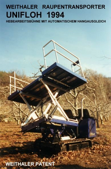 Raupentransporter Weithaler UniFloh - Hebe- und Arbeitsbühne mit automatischem Hangausgleich